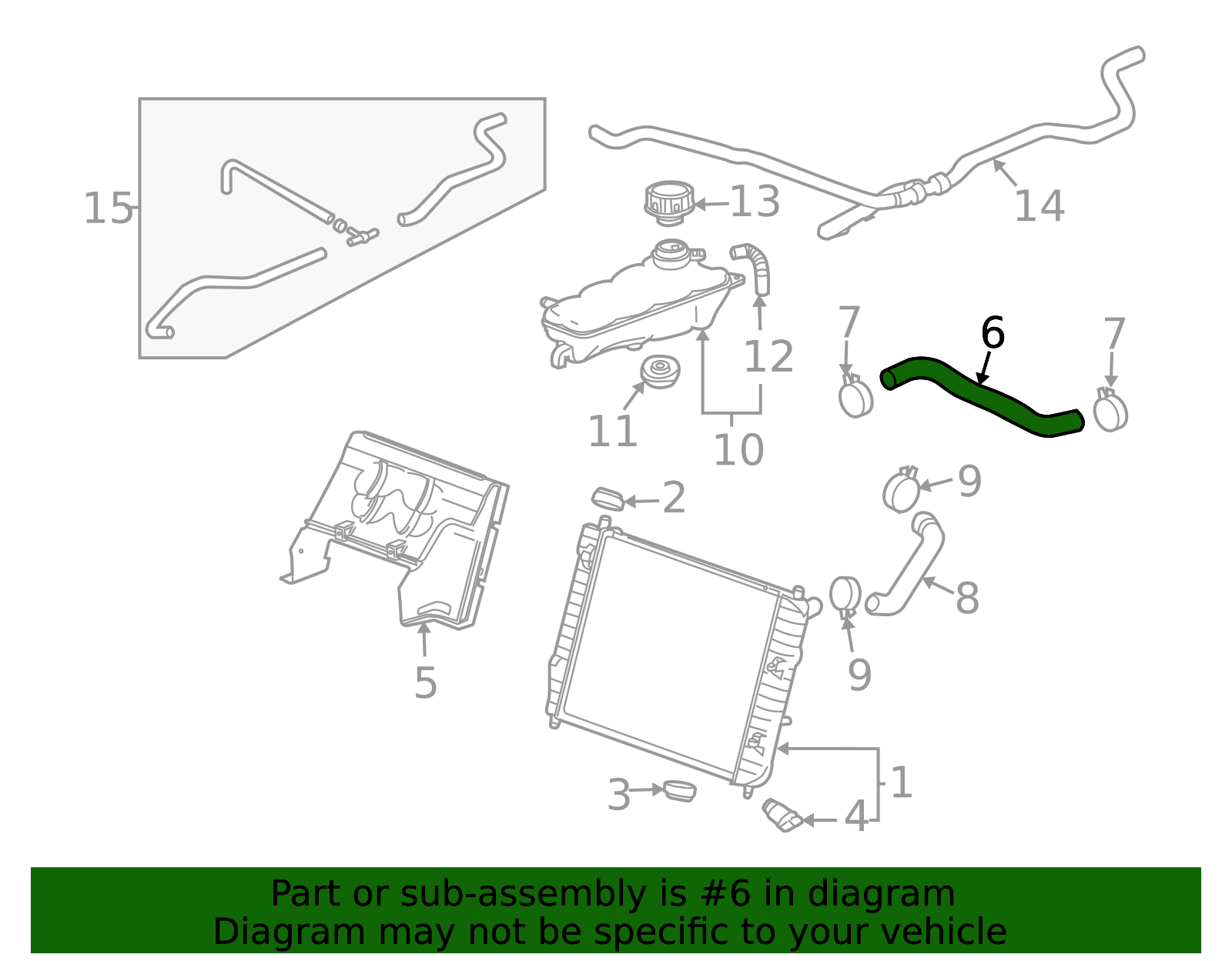 2005-2008 Chevrolet Corvette Radiator Inlet Hose 10359364 | GM Parts Center