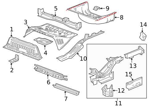 Rear Floor & Rails for 2021 Chevrolet Bolt EV #0
