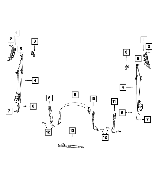 6036773AA - Restraints: Pan Head Screw for Mopar Image image