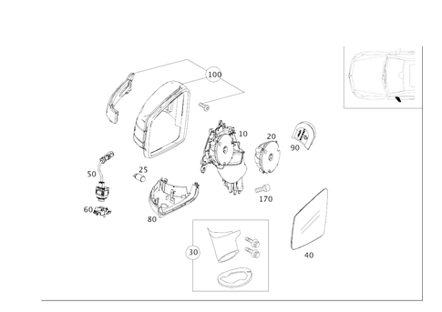 Outside Rear View Mirror, on the Left for 2012 Mercedes-Benz CLS63 AMG #0
