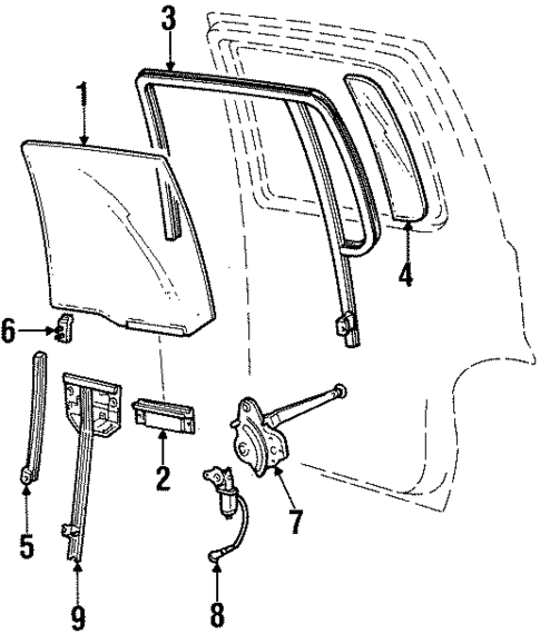 Glass - Rear Door for 2000 Mercury Mountaineer #0