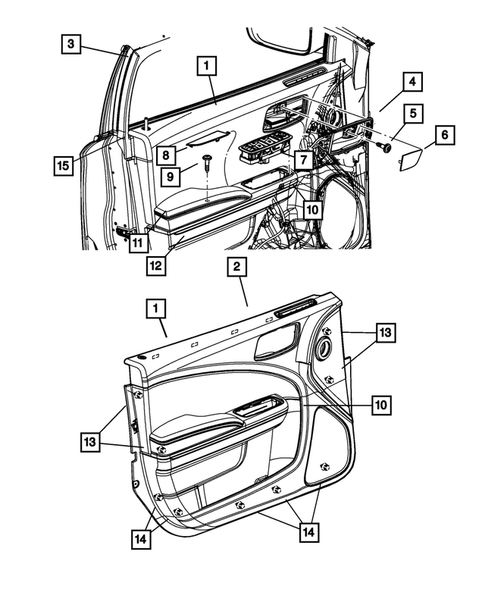Door Trim Panels-Front and Rear for 2015 Dodge Charger #1
