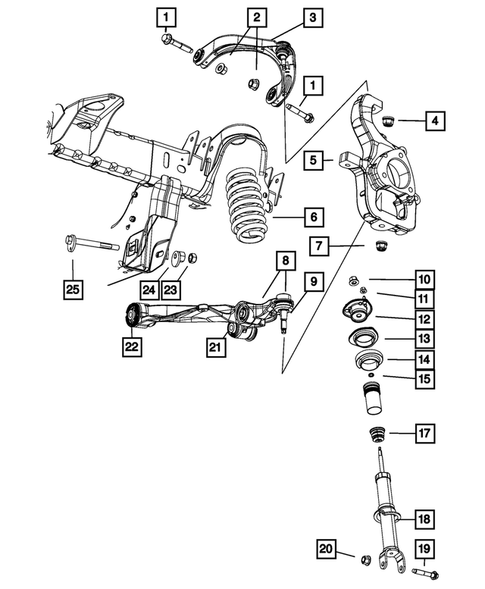Front Suspension, Strut and Cradle for 2010 Dodge Dakota #0