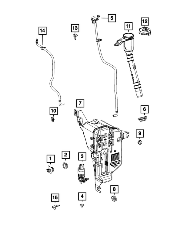 68465695AA - Electrical: Windshield Washer Reservoir for Mopar Image