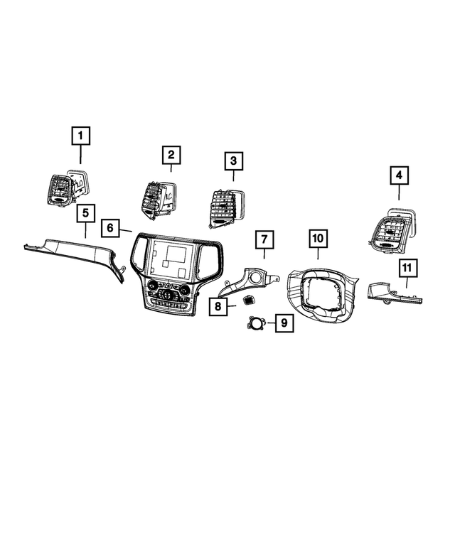 68458020AA - Interior Trim: Vehicle Feature Controls Center Stack for Mopar Image