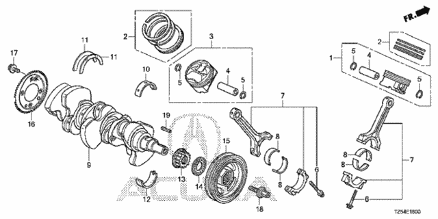 Crankshaft - Piston for 2014 Acura MDX #0