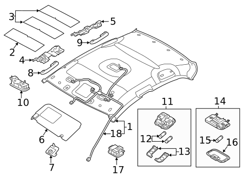 Interior Trim - Roof for 2014 Kia Rio #3