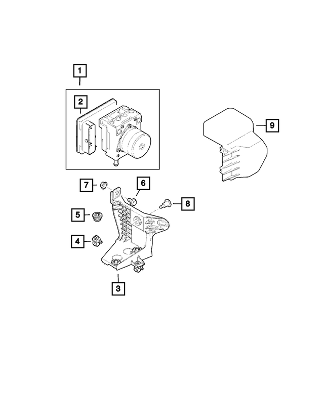 68644210AA - Electrical: Anti-lock Brake System Hydraulic Control Unit for Mopar Image