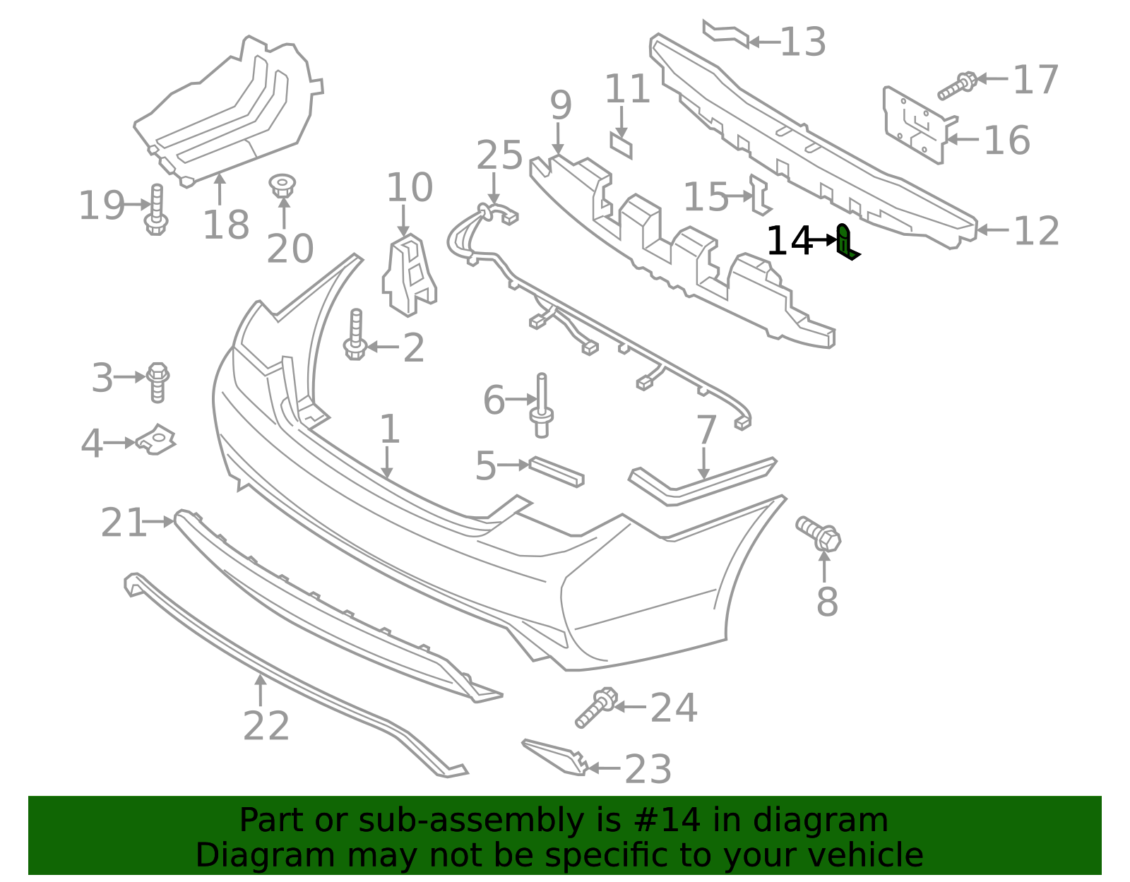 2011-2015 Hyundai Sonata Bumper Impact Bar Bracket 86636-3S000 | OEM ...