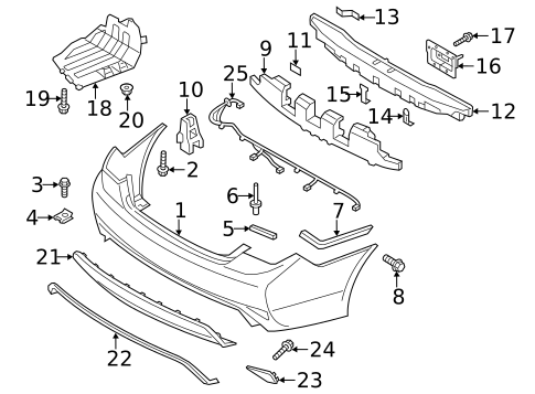 Bumper & Components - Rear for 2011 Hyundai Sonata #1