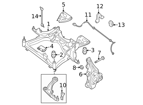 Stabilizer Bar & Components for 2010 Nissan Maxima #1