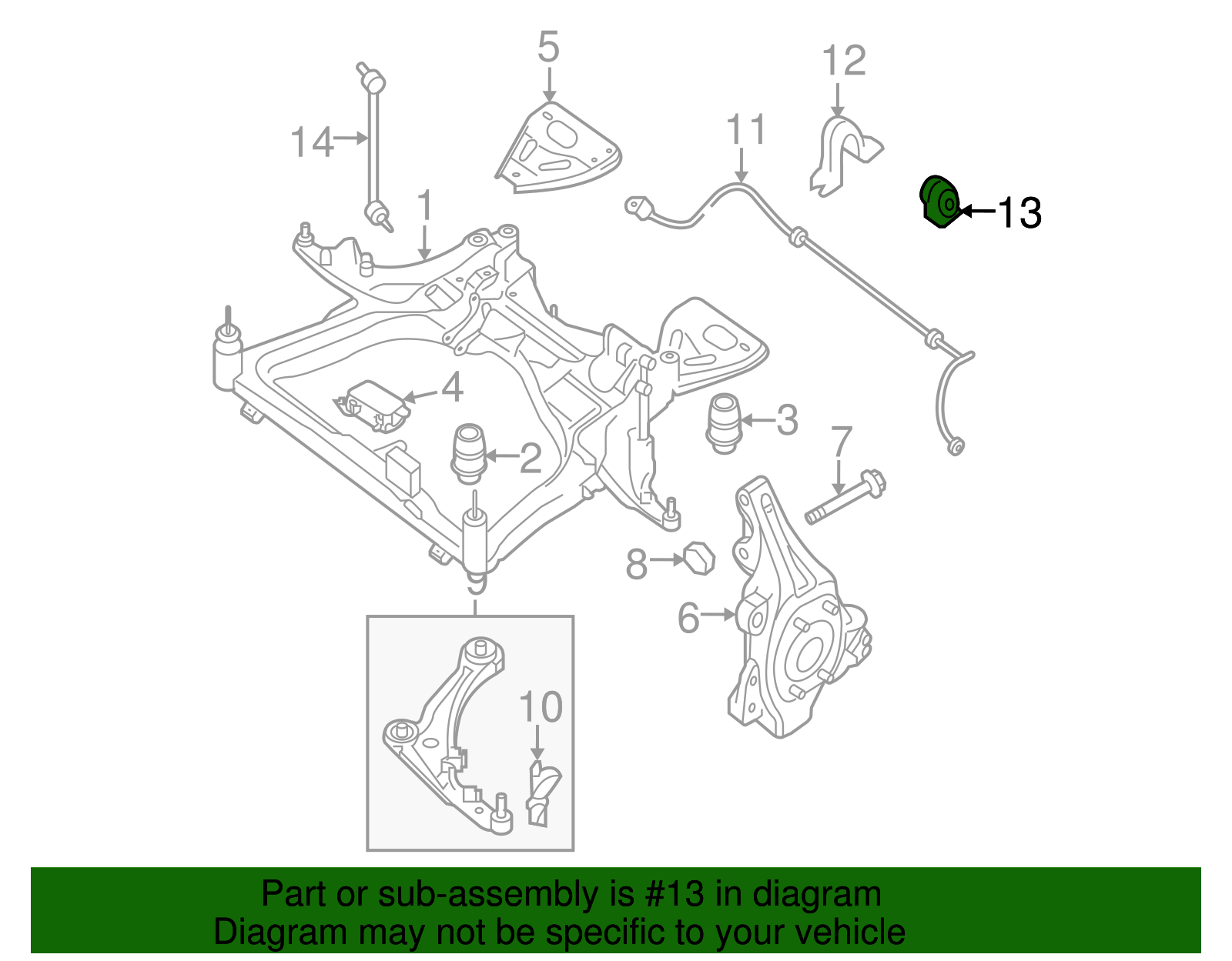 Mk 2009-2014 Nissan Maxima Stabilizer Bar Bushing 54613-9N11B