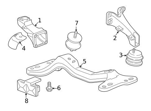 Engine & Trans Mounting for 2001 BMW Z3 #0