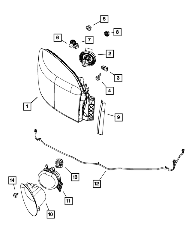 68003124AD - Electrical: Headlamp Park And Turn Lamp, Right for Mopar Image
