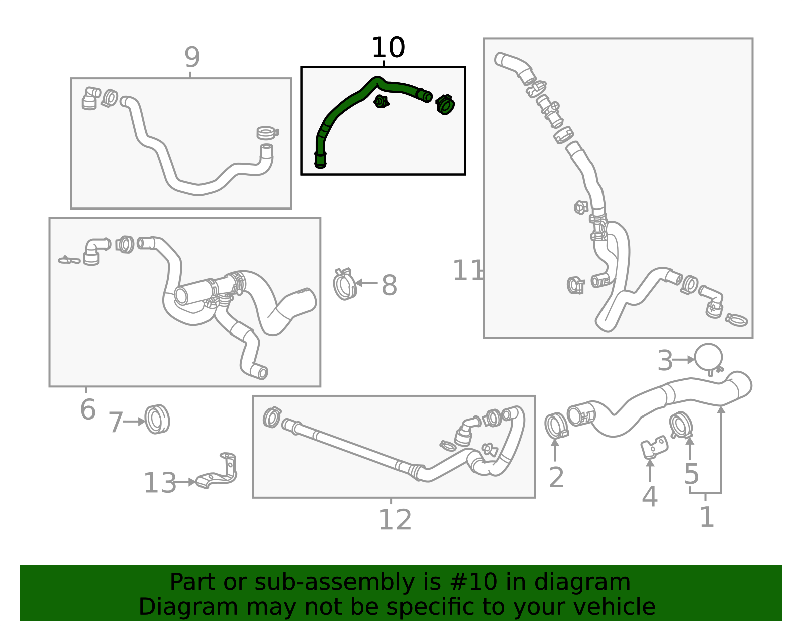 84697665 - 2020-2025 Cadillac CT4 - Auxiliary Radiator Inlet Pipe ...