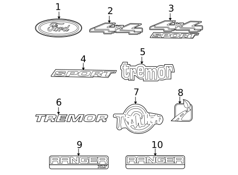 Exterior Trim - Pick UP Box for 2002 Ford Ranger #1