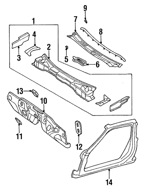 Cowl for 1997 Nissan 240SX #0