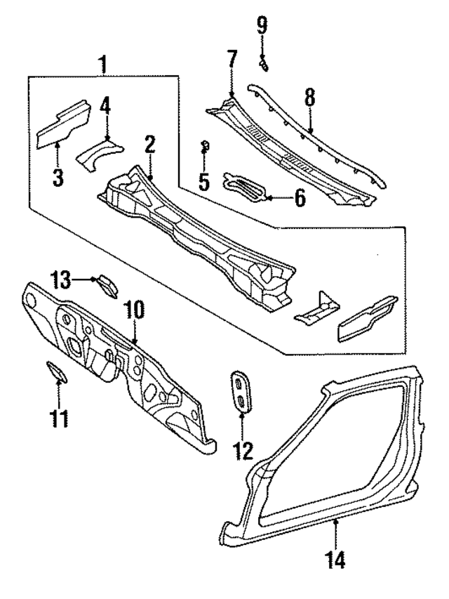 6630070F35 - : Cowl Panel for Nissan Image
