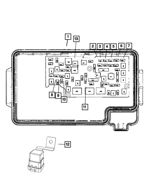 Power Distribution Center, Fuse Block, Junction Block, Relays and Fuses for 2009 Dodge Ram 1500 #0