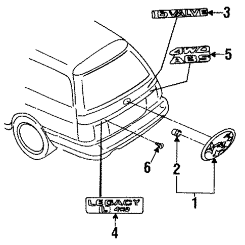 Exterior Trim - Lift Gate for 1993 Subaru Legacy #0