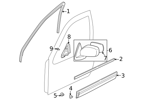 Exterior Trim - Front Door for 2002 Nissan Pathfinder #0
