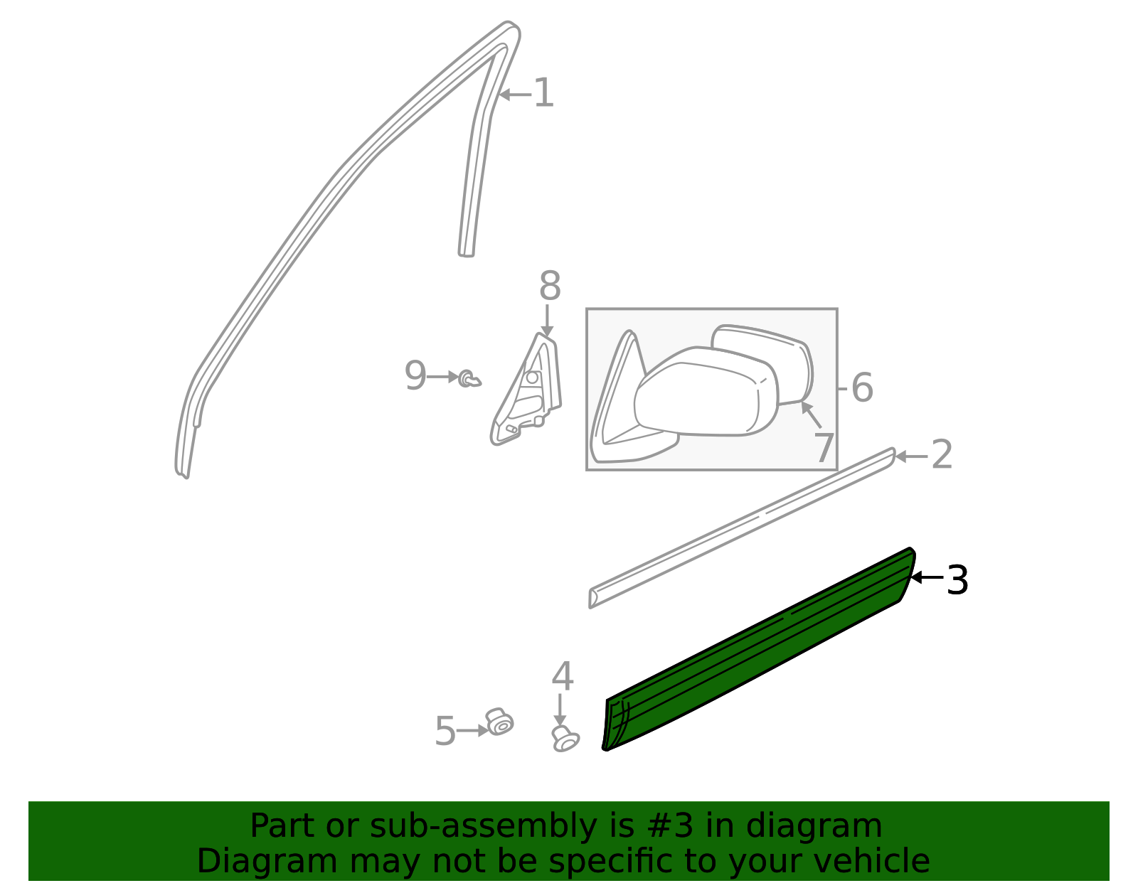 1999-2000 Nissan Pathfinder Body Side Molding 80870-2W302 | QuirkParts