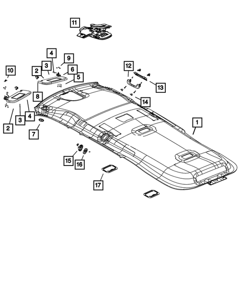 Headliners-Visors-Assist Straps for 2015 Dodge Durango #0