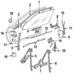 10142870 - Body: Door Glass for Buick: Century | Oldsmobile: Cutlass Ciera Image