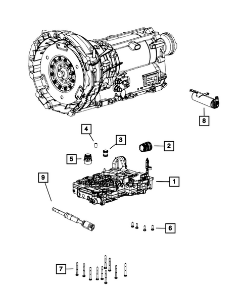 Valve Body, Accumulator, Solenoid and Parking Sprag for 2026 Jeep Gladiator #0