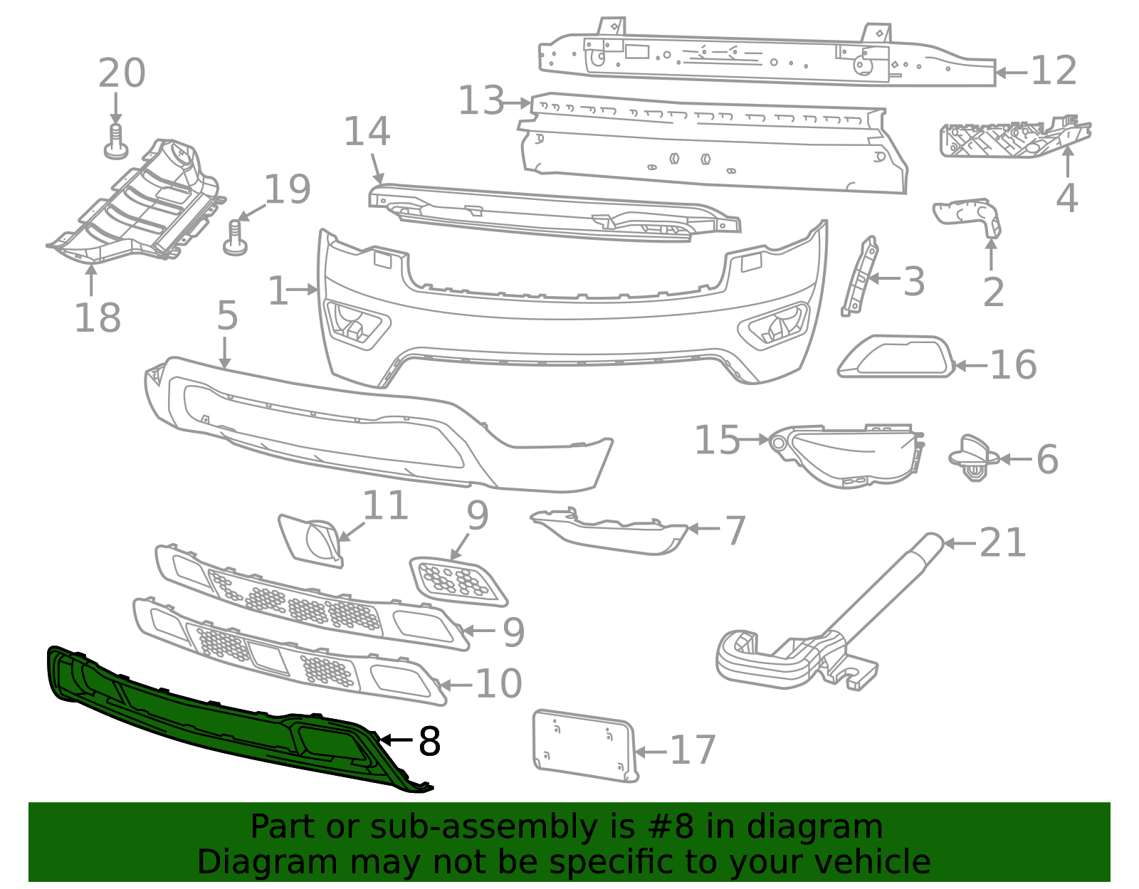 2016-2022 Jeep Grille Molding 68310779AA | Mopar Parts Canada