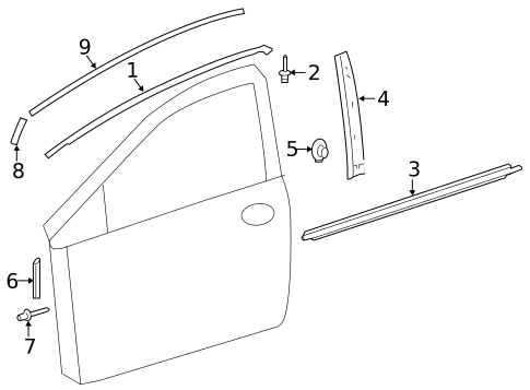 Exterior Trim - Front Door for 2022 Toyota Corolla #1
