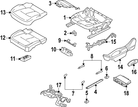 Passenger Seat Components for 2024 Porsche Cayenne #5