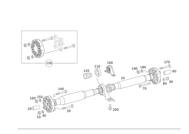2164100706 - Propeller Shaft: Propeller Shaft for Mercedes-Benz: CL600, CL65 AMG Image image