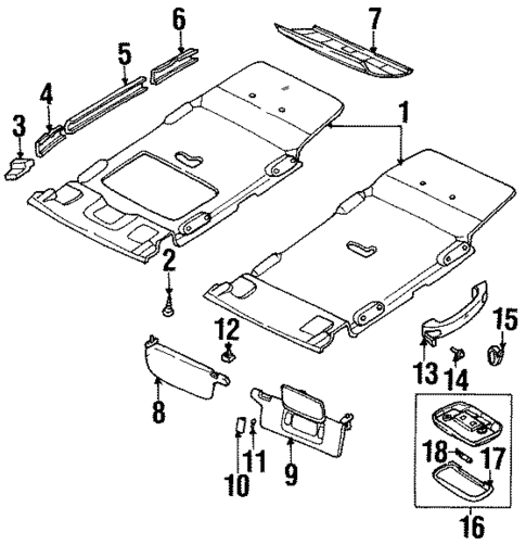 Interior Trim - Roof for 1999 Honda Passport #0