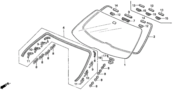 Front Windshield for 1995 Honda Prelude #0