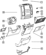 1JQ68DK2AA - Interior Trim: Glovebox Door Latch for Dodge: Journey, Ram 1500, Ram 2500, Ram 3500 | Ram: 1500, 2500, 3500 Image