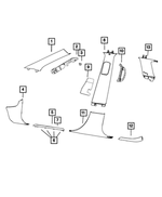 5VK88HL1AD - Interior Trim: A Pillar Molding, Right for Mopar Image