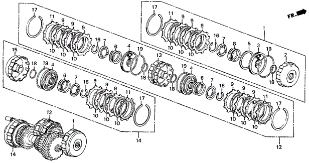 AT Clutch Assembly ('86-'87) for 1987 Honda Civic #0