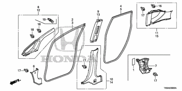 Pillar Garnish for 2013 Honda Fit #0
