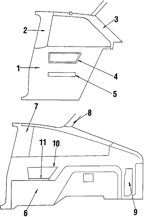 Quarter Panel Trim for 1985 Pontiac J2000 Sunbird #0