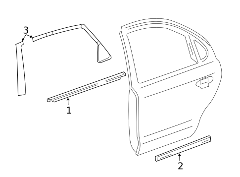 Exterior Trim - Rear Door for 2005 Mercury Montego #0