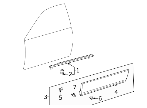 Exterior Trim - Front Door for 1999 Lexus ES300 #0