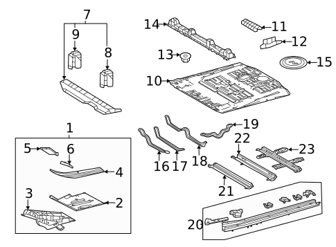 Floor & Rails for 2024 Toyota Sienna #0