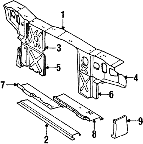 Radiator Support for 1985 Oldsmobile Firenza #0