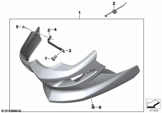 71607699463 - Design: Supplementary Set Motor Spoiler -  for BMW-Motorrad Image