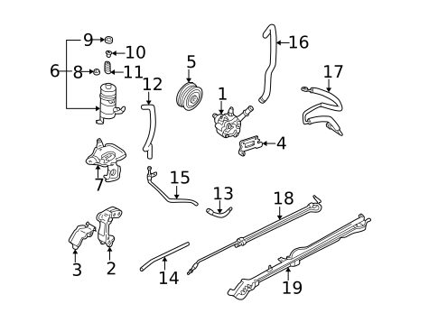 Pump & Hoses for 1997 Mazda Millenia #0