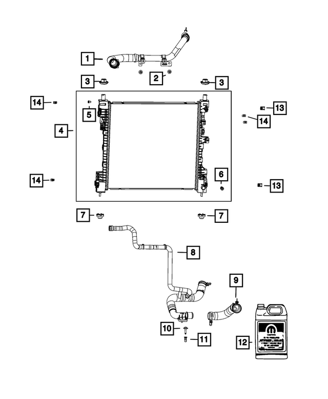 68381461AB - Cooling: Radiator Outlet Hose for Mopar Image