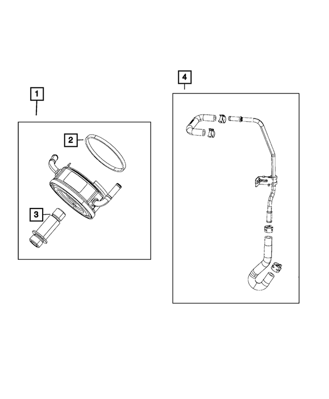 4893345AA - Cooling: Engine Oil Cooler Connector for Mopar Image