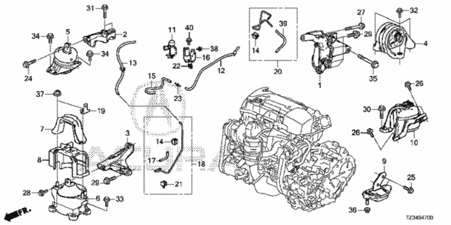 Engine Mounts (1) for 2019 Acura TLX #0