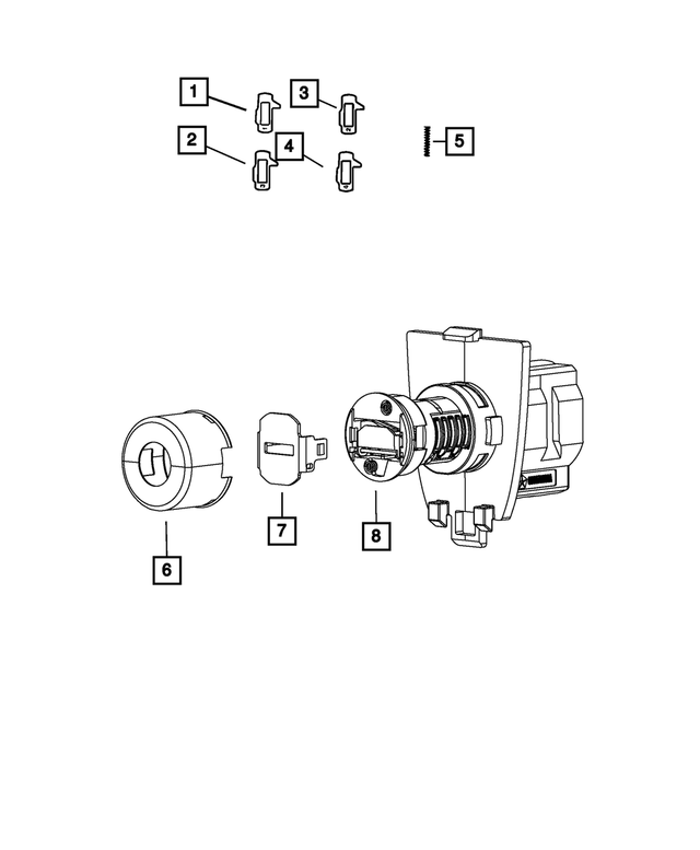 68085674AA - Doors, Door Mirrors and Related Parts: Door Lock Cylinder Cap for Mopar Image image